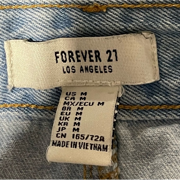 *Forever 21 Women's Denim Button Down Mini Skirt Sz M - Picture 5 of 11